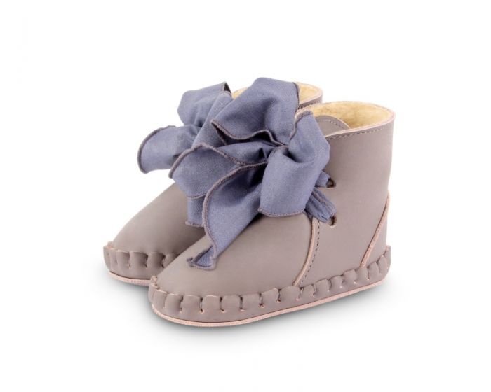 Donsje Baby Schuhe PINA ORGANZA LINING Lilac Nubuck + Lavender Cotton